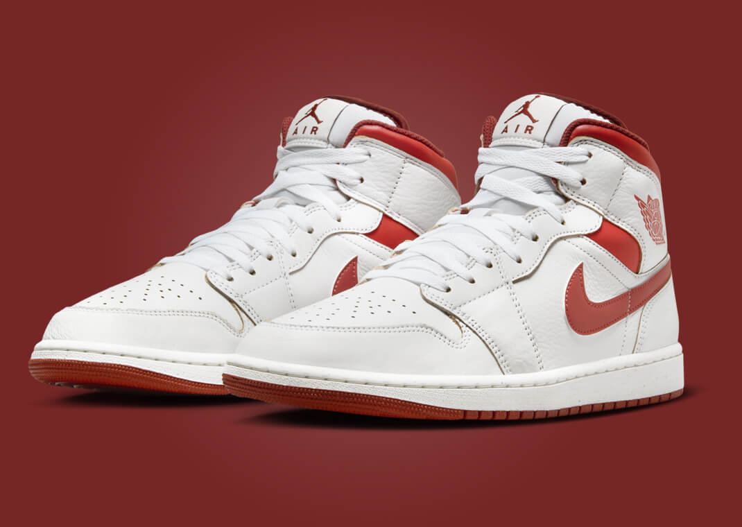 Nike Air Jordan 1 Mid white/Gym Red