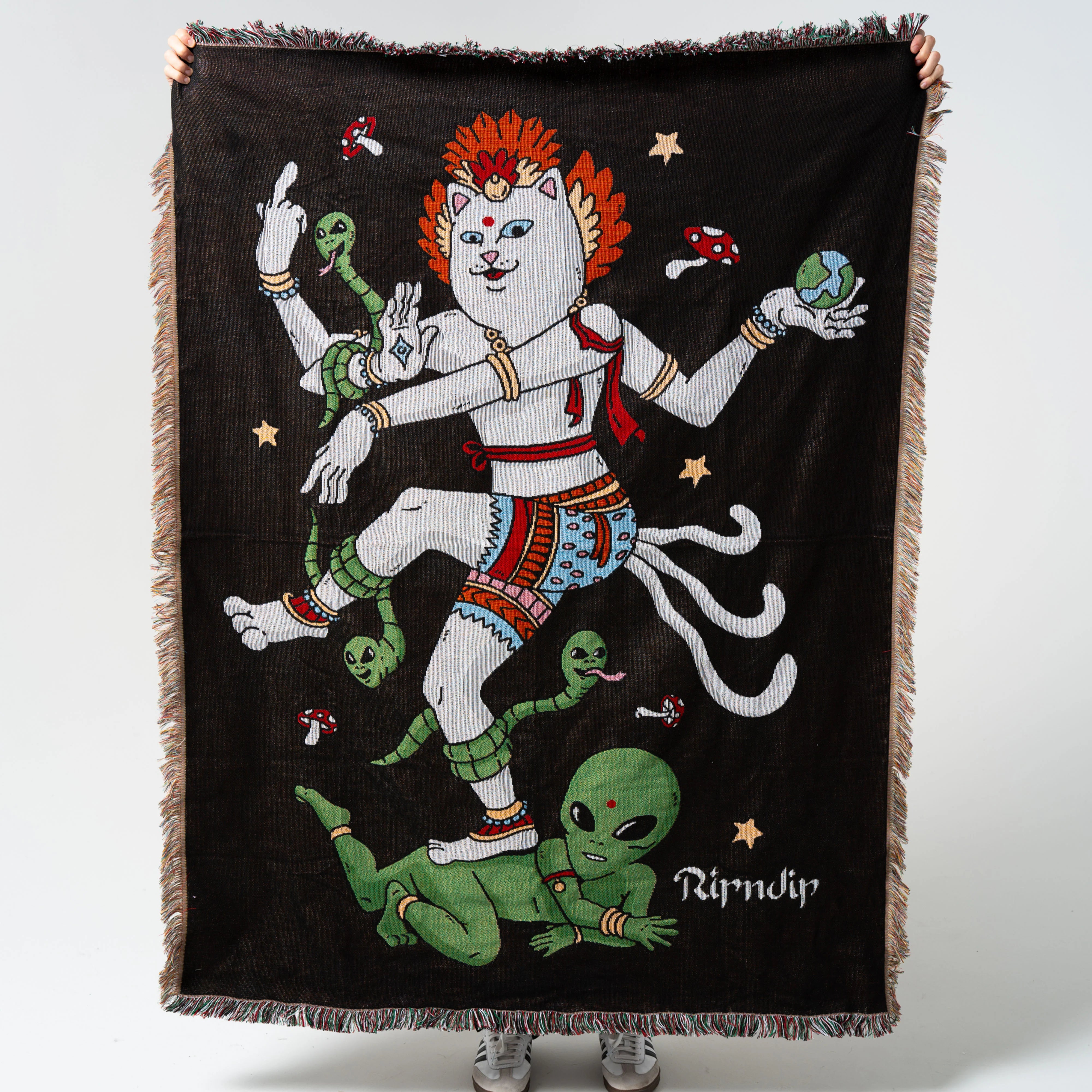 ALIEN WHISPERER WOVEN BLANKET ( BLACK )