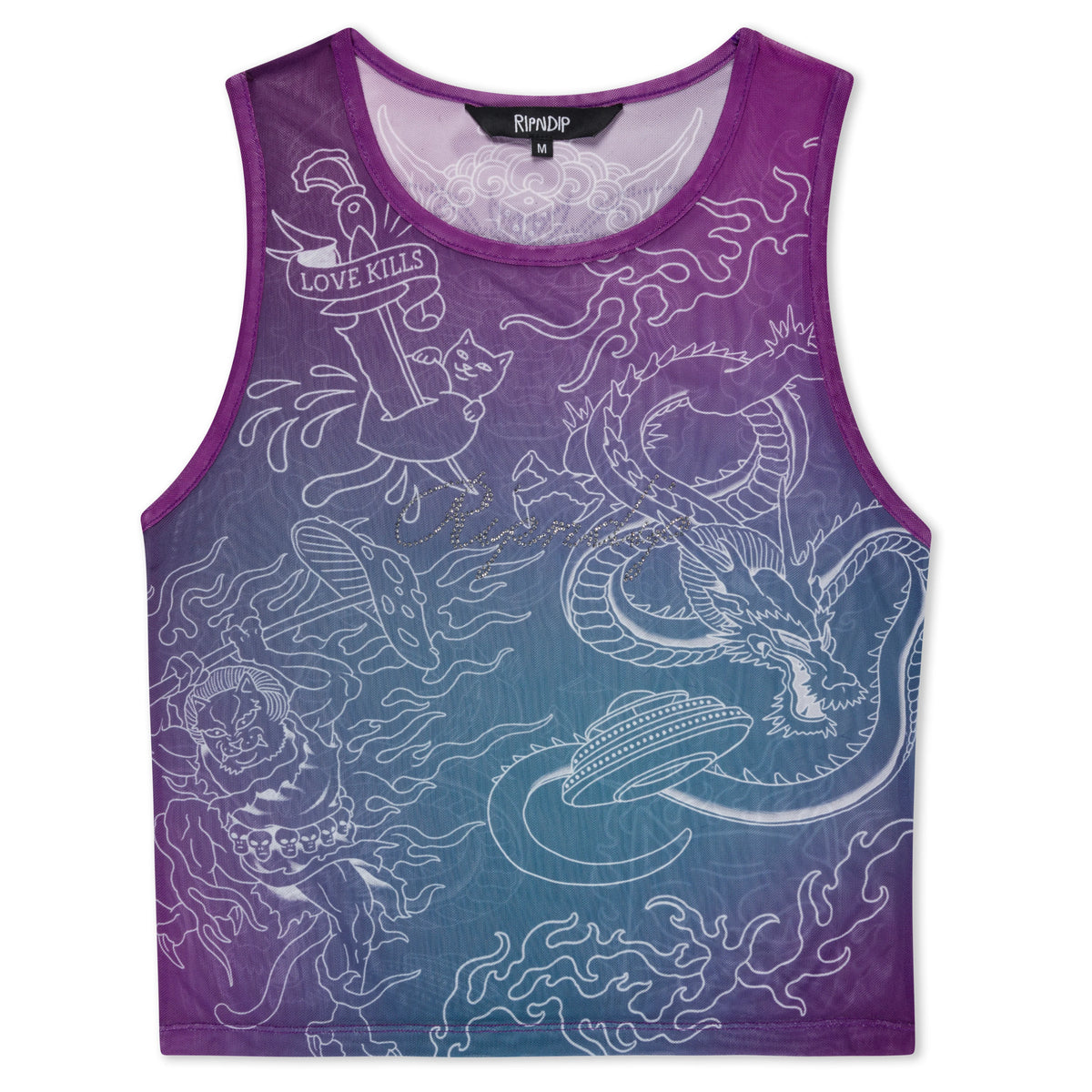 TRACE MESH CROPPED TANK ( MULTI ) - RIPNDIP