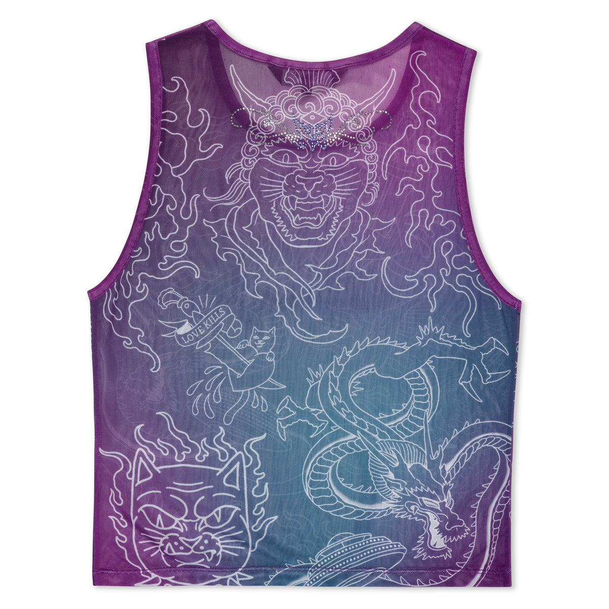 TRACE MESH CROPPED TANK ( MULTI ) - RIPNDIP