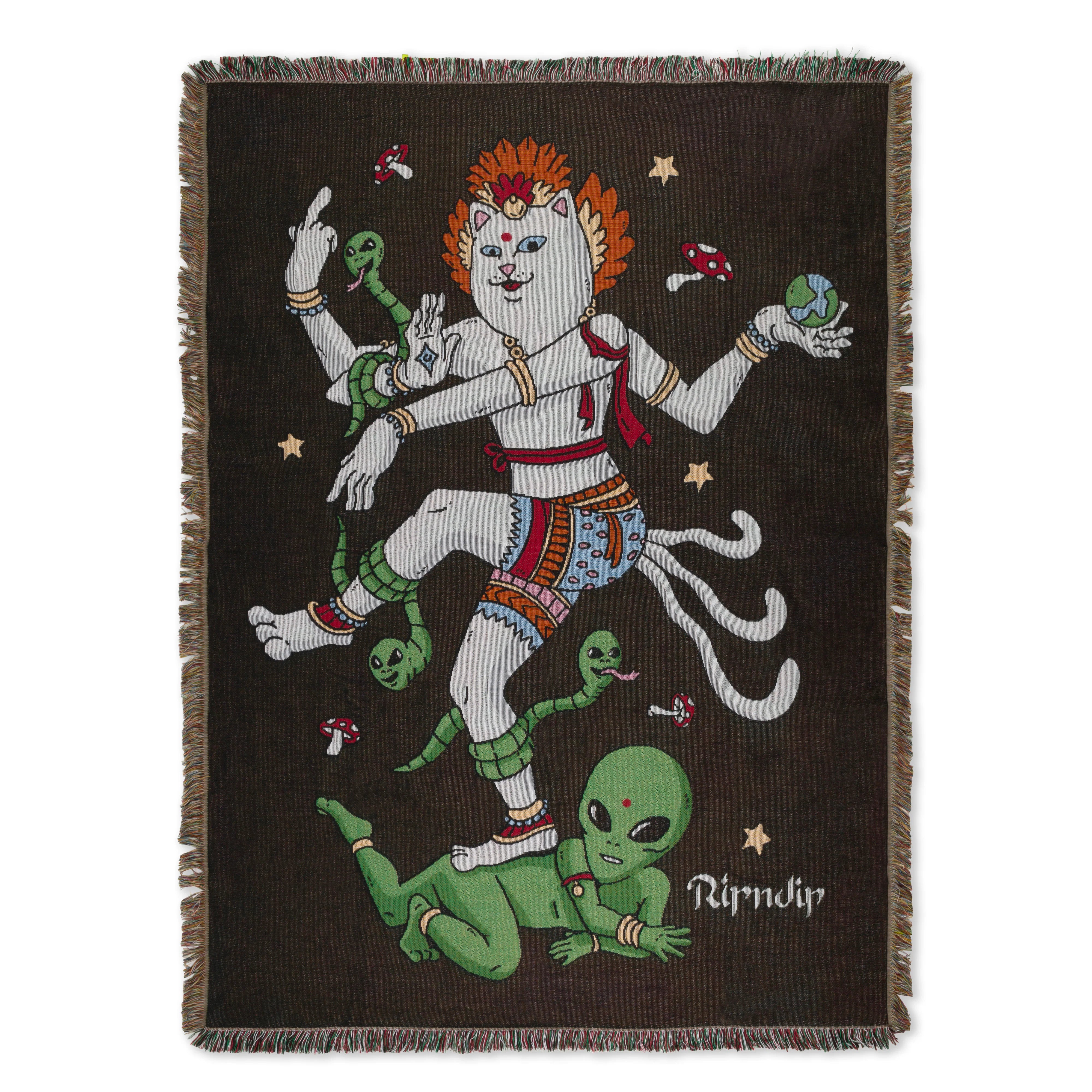 ALIEN WHISPERER WOVEN BLANKET ( BLACK )