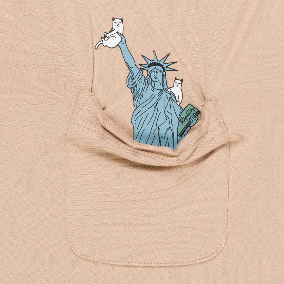 LIBERTY POCKET TEE ( ALMOND ) - RIPNDIP