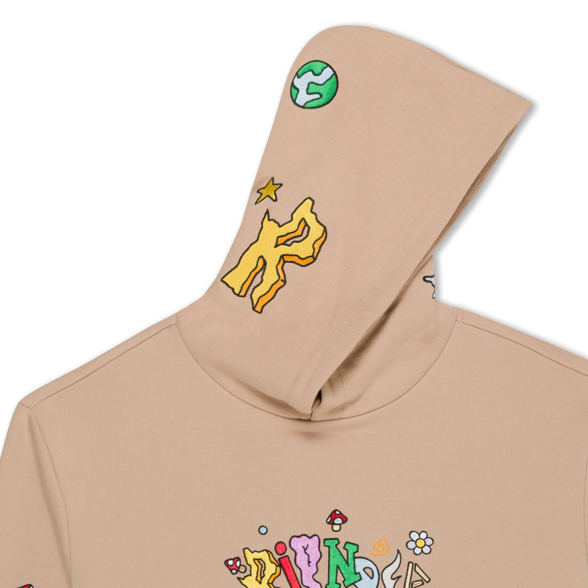 BROKEN DOWN HOODIE ( ALMOND ) - RIPNDIP
