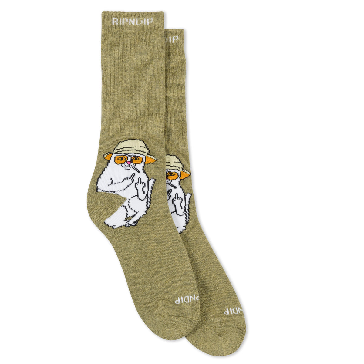 NERMAL S THOMPSON SOCKS ( HEATHER OLIVE ) - RIPNDIP