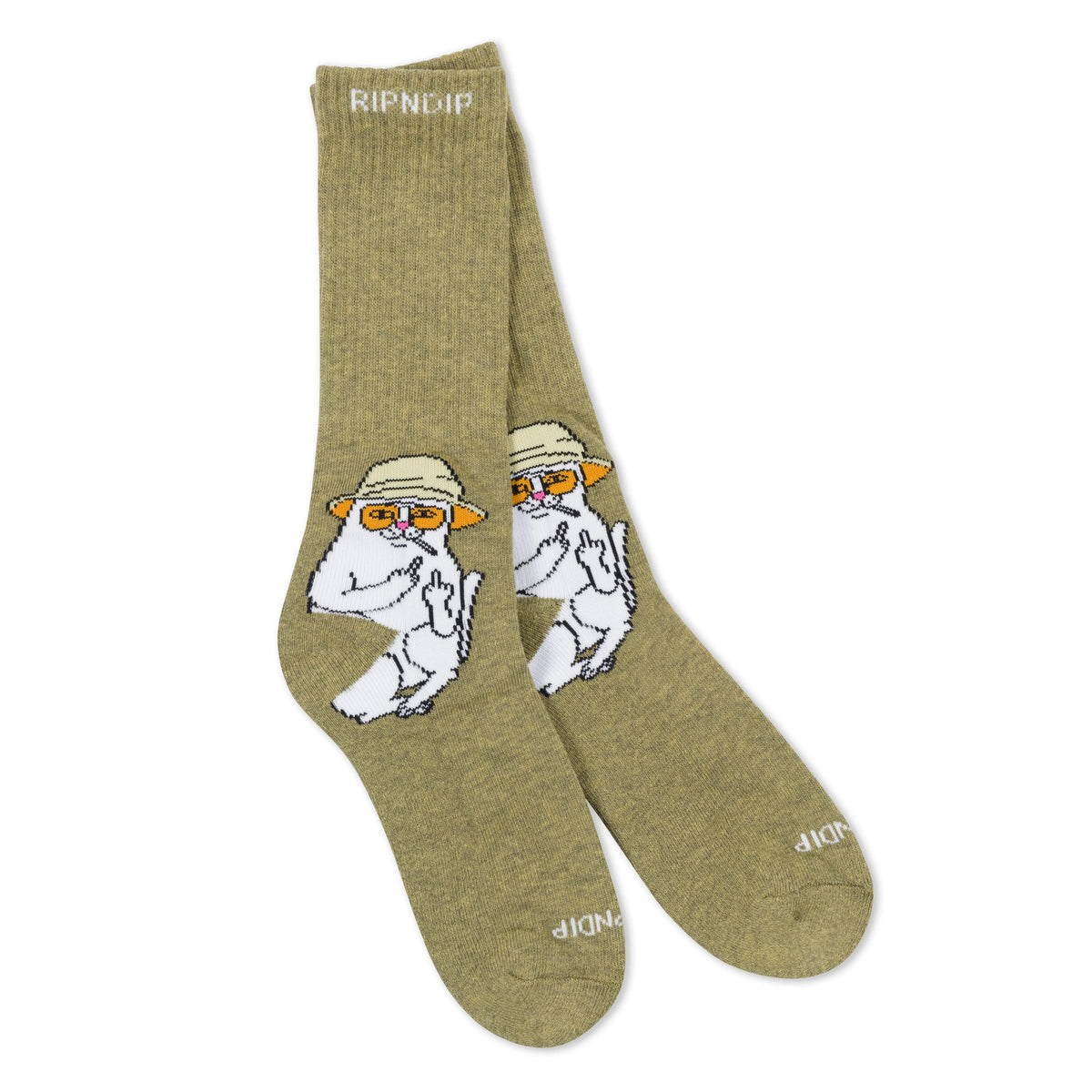 NERMAL S THOMPSON SOCKS ( HEATHER OLIVE ) - RIPNDIP