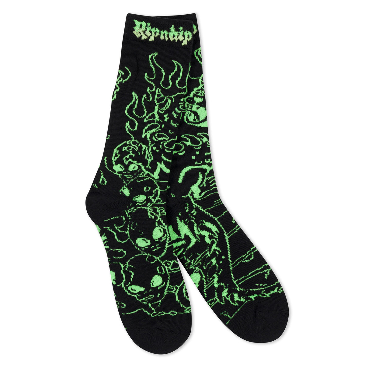 HORNTAIL SOCKS ( BLACK ) - RIPNDIP