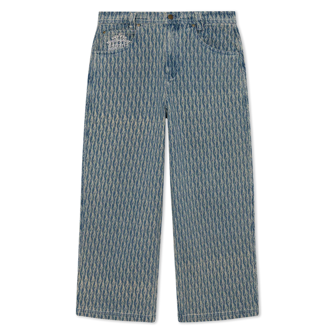 WESTERN ROADS WIDE FIT PANTS ( MEDIUM WASH )