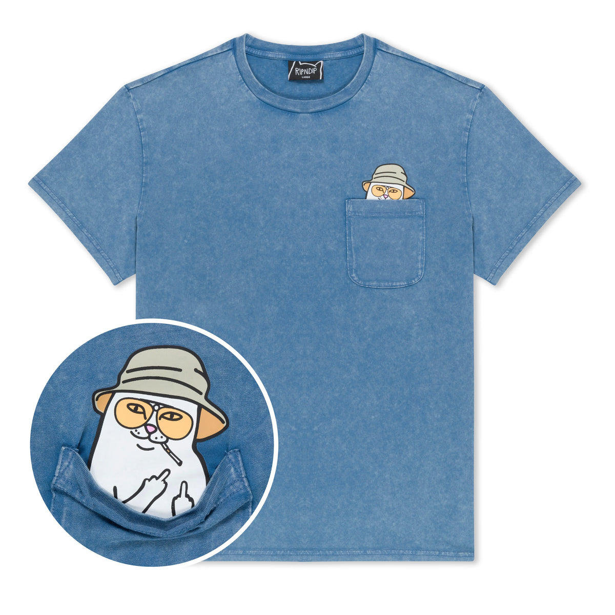 NERMAL S THOMPSON POCKET TEE ( SLATE MINERAL WASH ) - RIPNDIP
