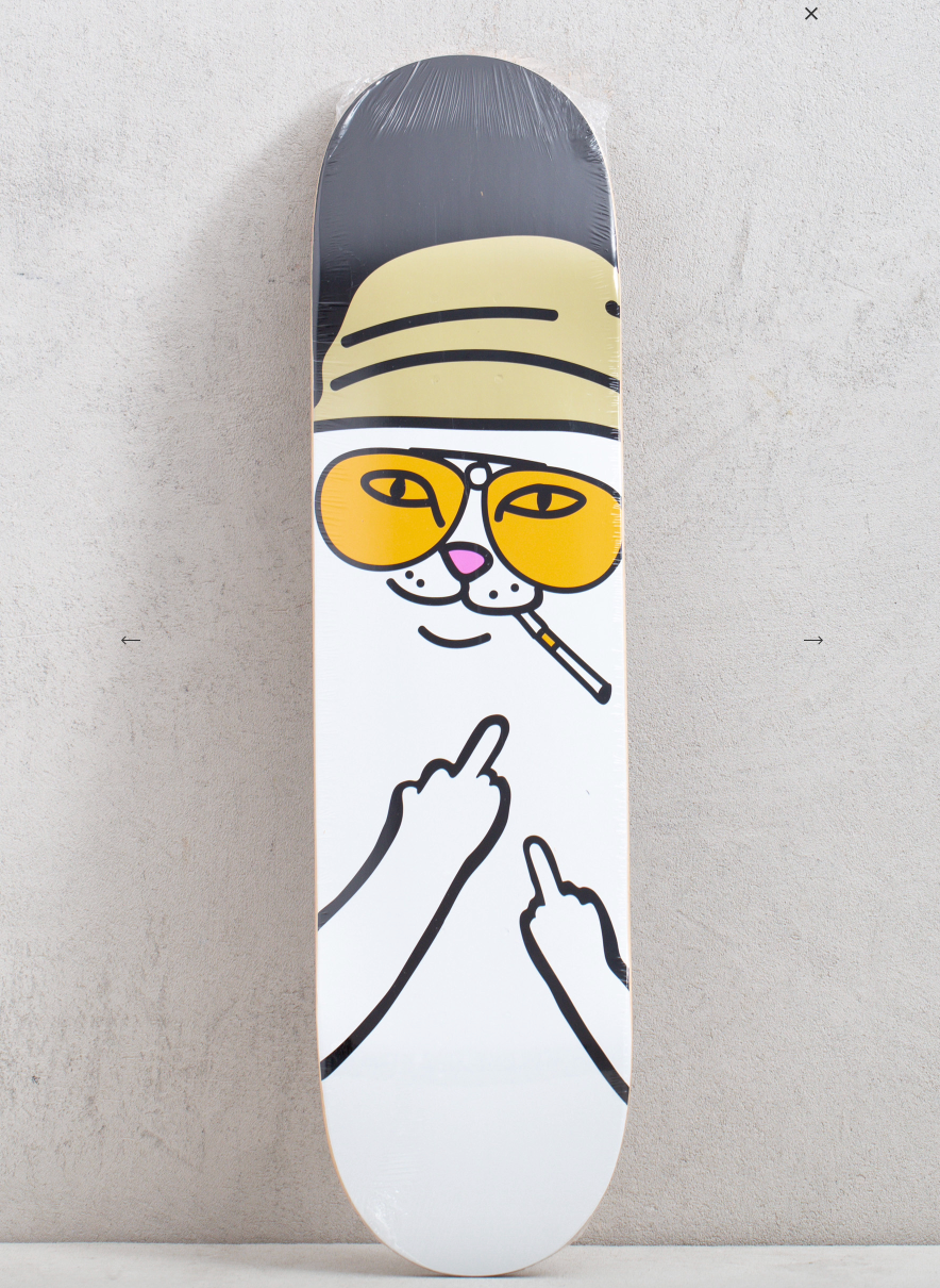 "NERMAL S THOMPSON" SKATEBOARD DECK PRINTED ARTWORK BLACK