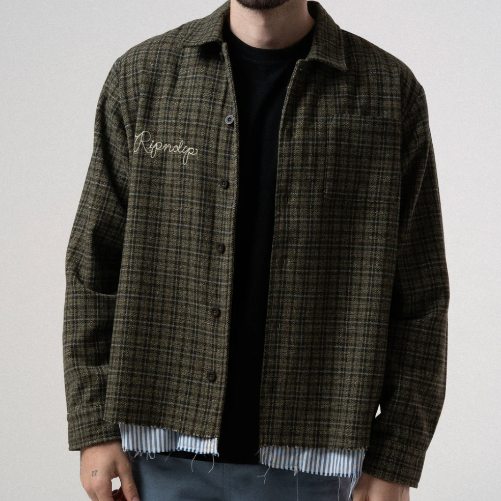 Where The Flowers Bloom Flannel Jacket (Olive)