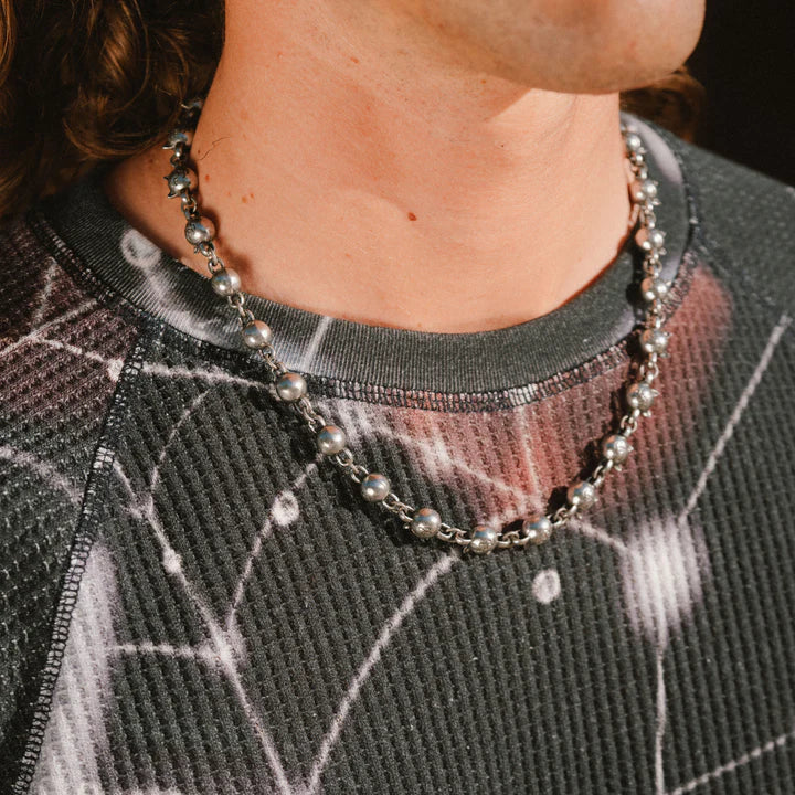 LORD NERMAL BALL & CHAIN NECKLACE ( SILVER )