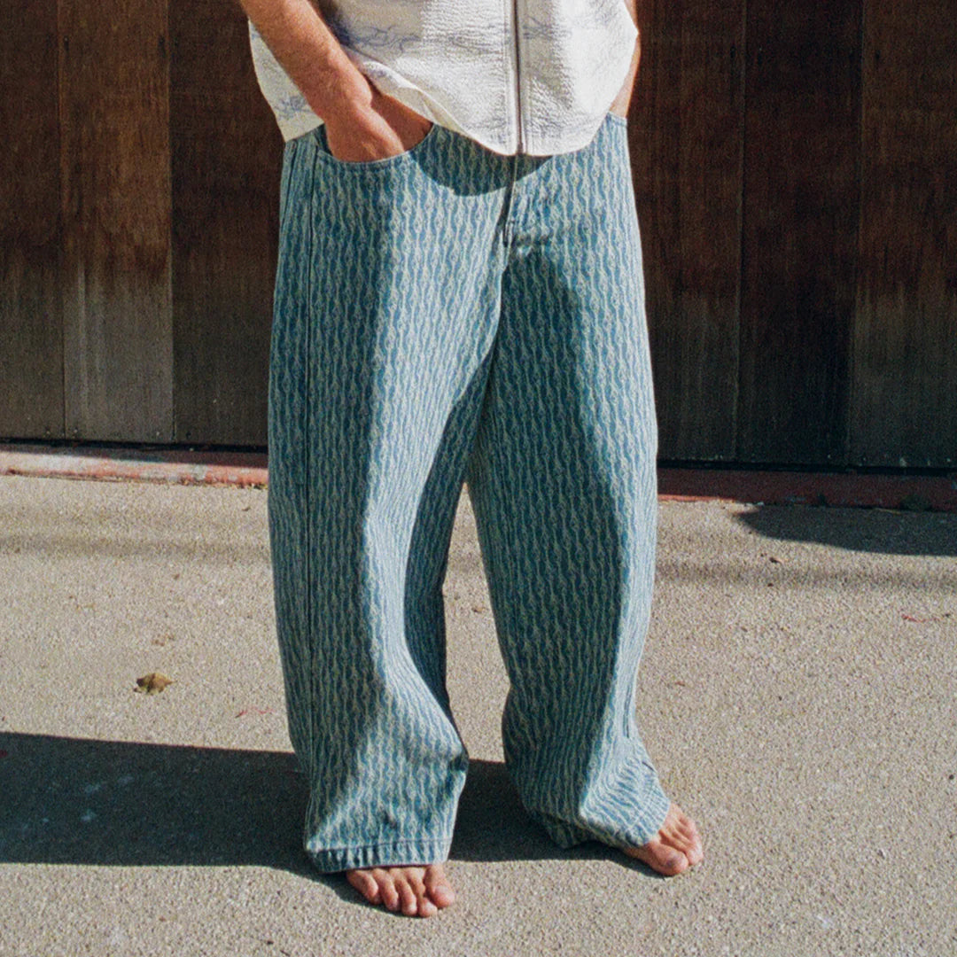 WESTERN ROADS WIDE FIT PANTS ( MEDIUM WASH )