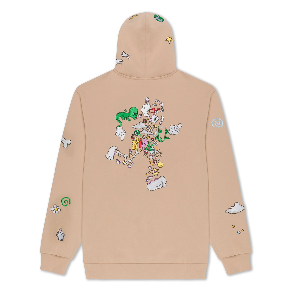 BROKEN DOWN HOODIE ( ALMOND ) - RIPNDIP