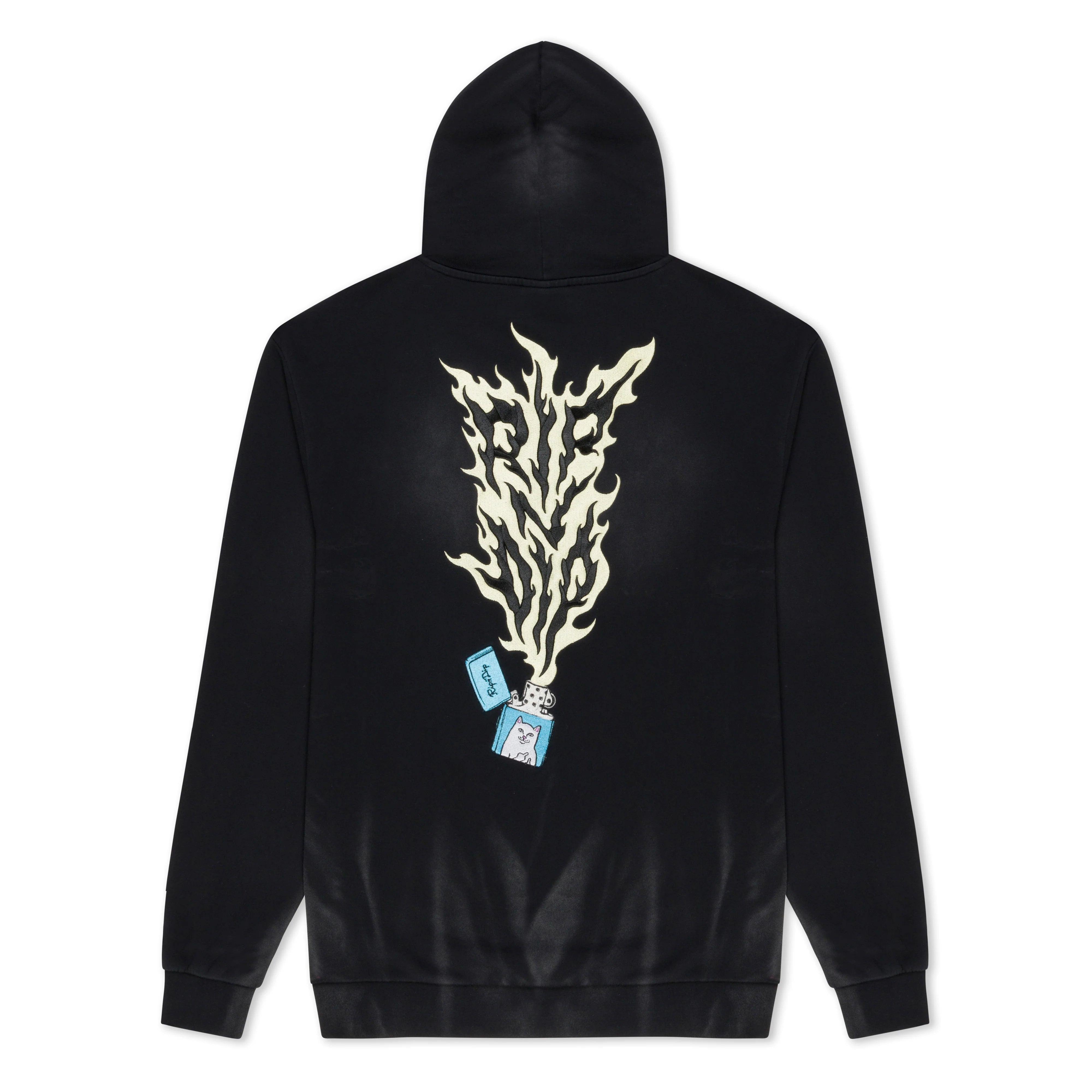 RIPNLIT HOODIE ( BLACK VINTAGE WASH )