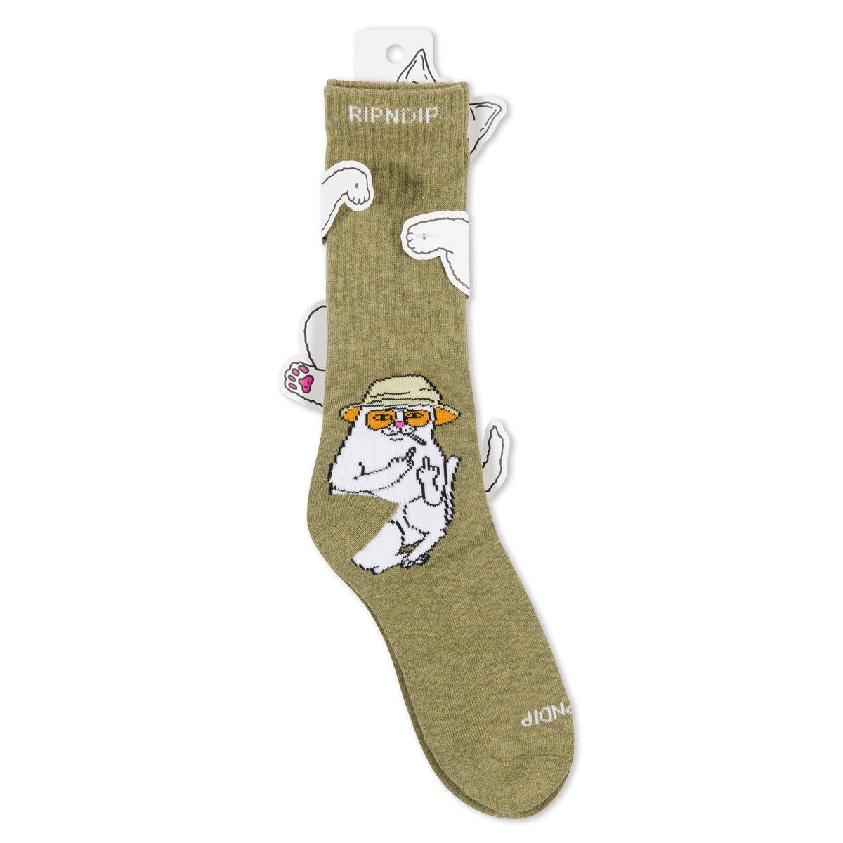 NERMAL S THOMPSON SOCKS ( HEATHER OLIVE ) - RIPNDIP