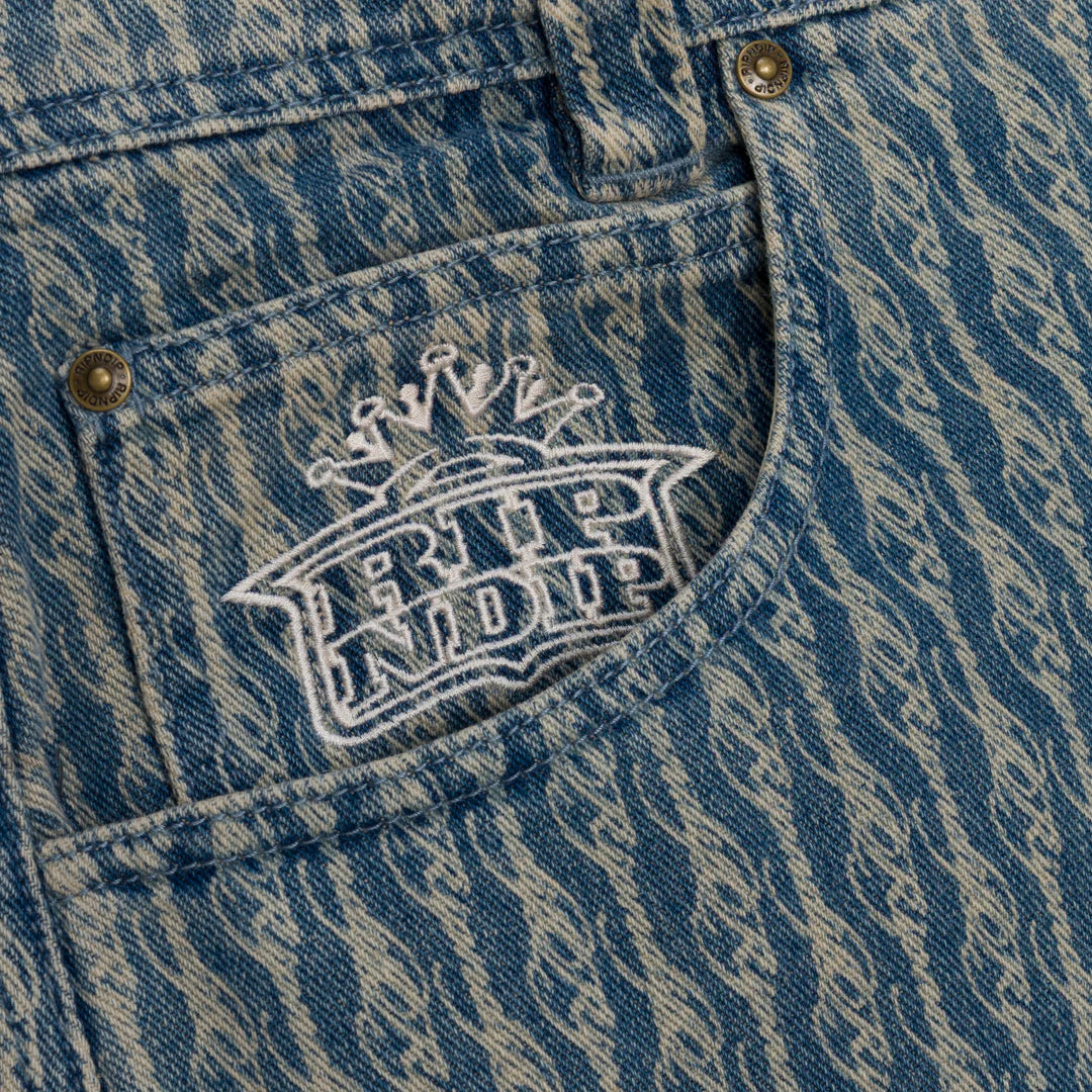 WESTERN ROADS WIDE FIT PANTS ( MEDIUM WASH )