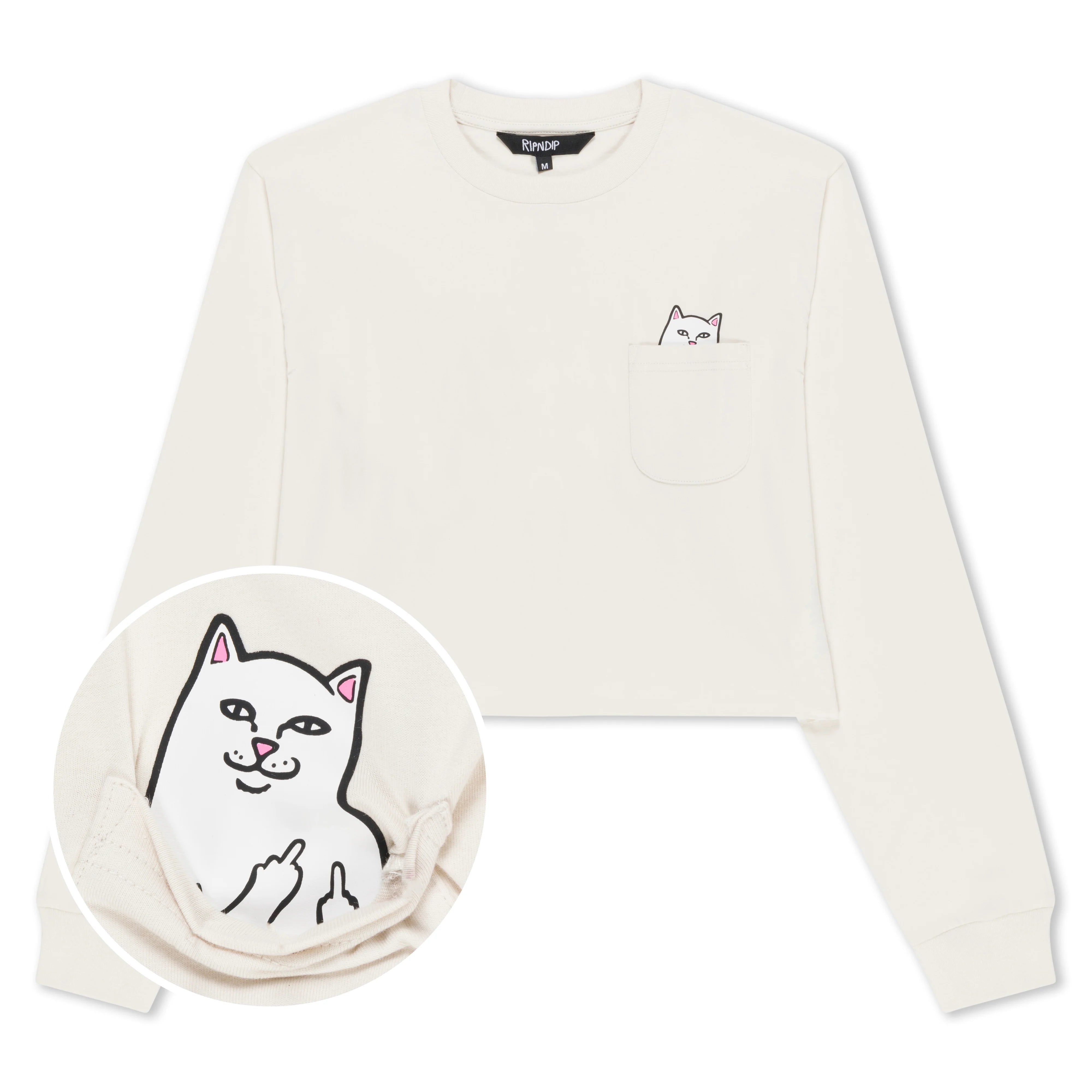 LORD NERMAL CROPPED LS POCKET TEE ( WARM GREY )