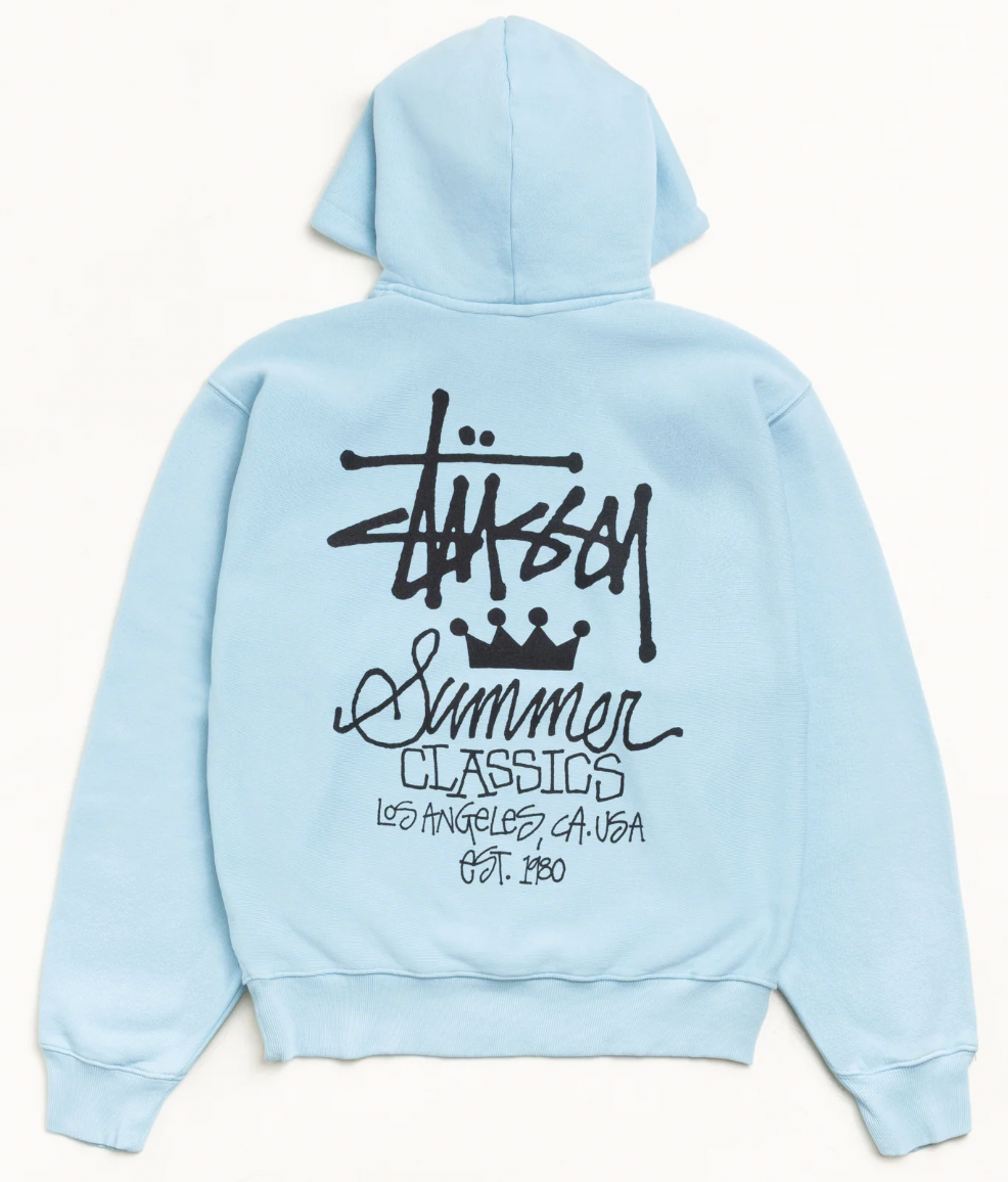 SUMMER CLASSICS HOODIE GARMENT DYED (BLUE) - RIPNDIP