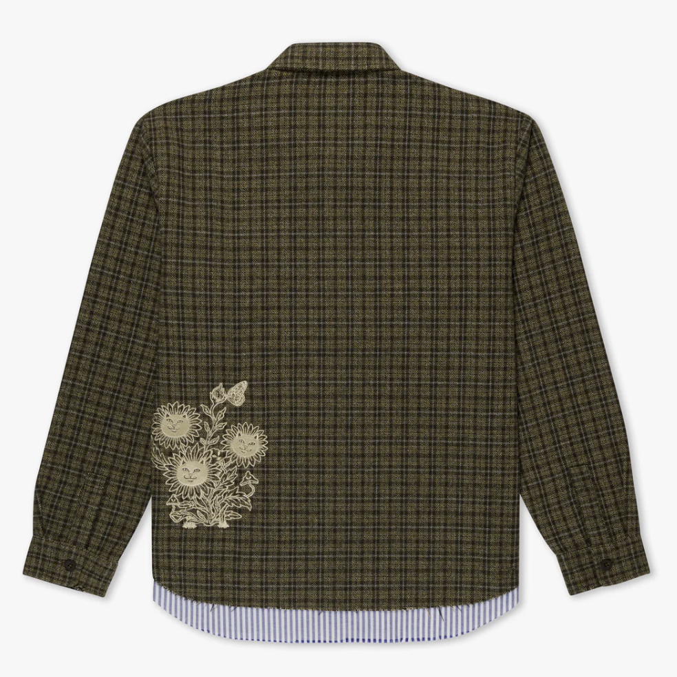 Where The Flowers Bloom Flannel Jacket (Olive)