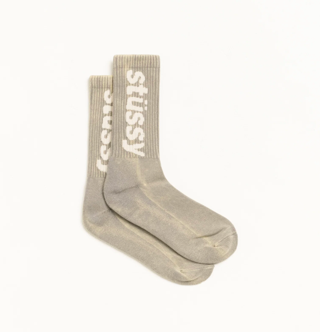 WASHED HELVETICA CREW SOCK - STUSSY