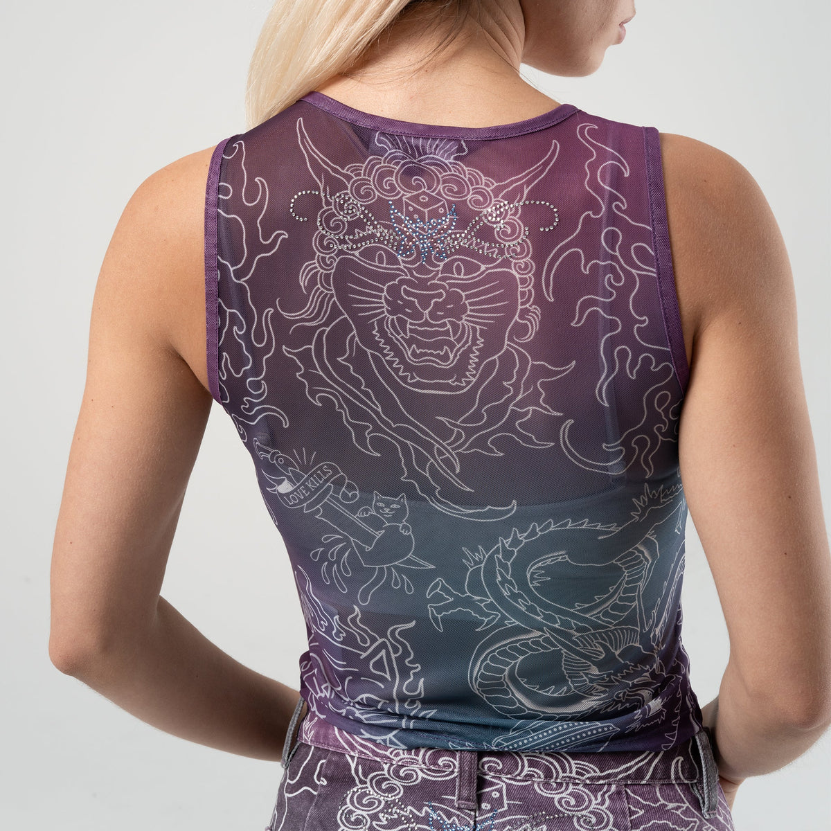 TRACE MESH CROPPED TANK ( MULTI ) - RIPNDIP