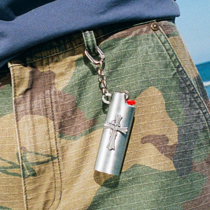NERM CROSS LIGHTER KEYCHAIN ( SILVER ) - RIPNDIP