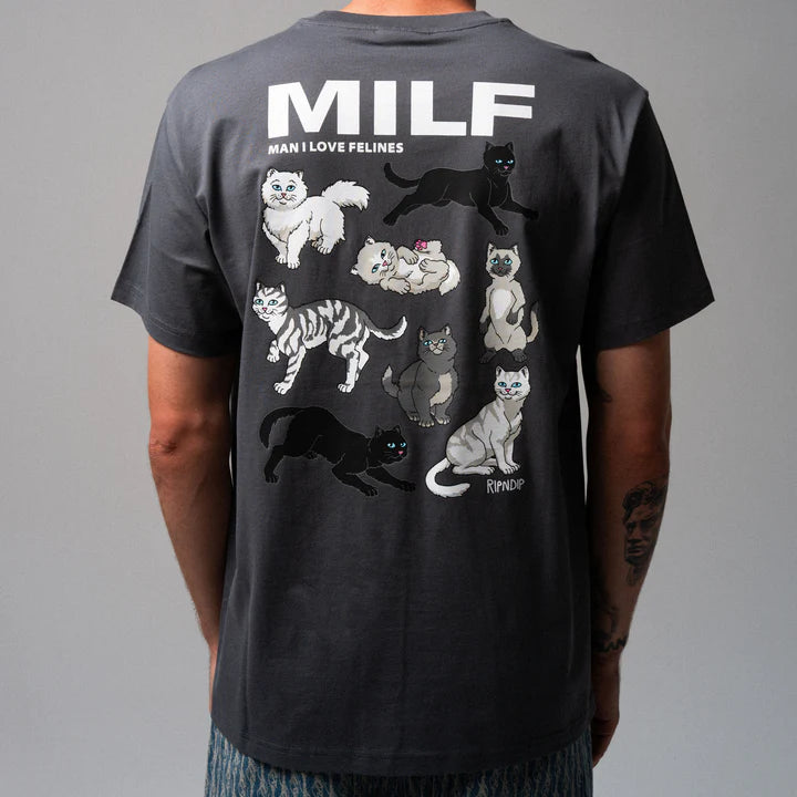 MAN I LOVE FELINES TEE ( CHARCOAL )