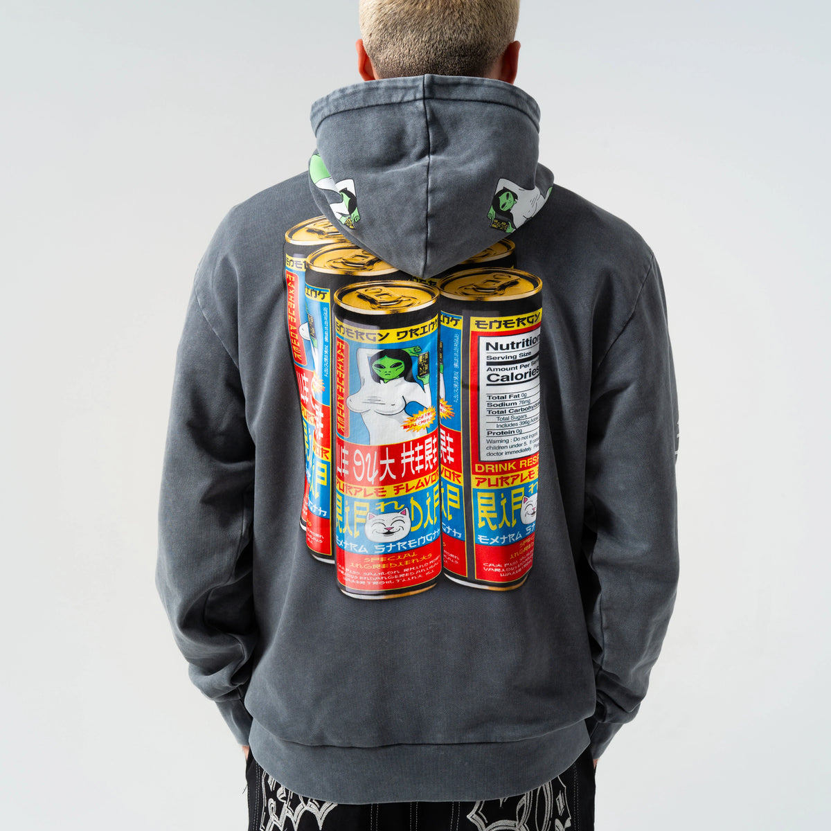 NERM´S CAN´S HOODIE ( CHARCOAL VINTAGE ) - RIPNDIP
