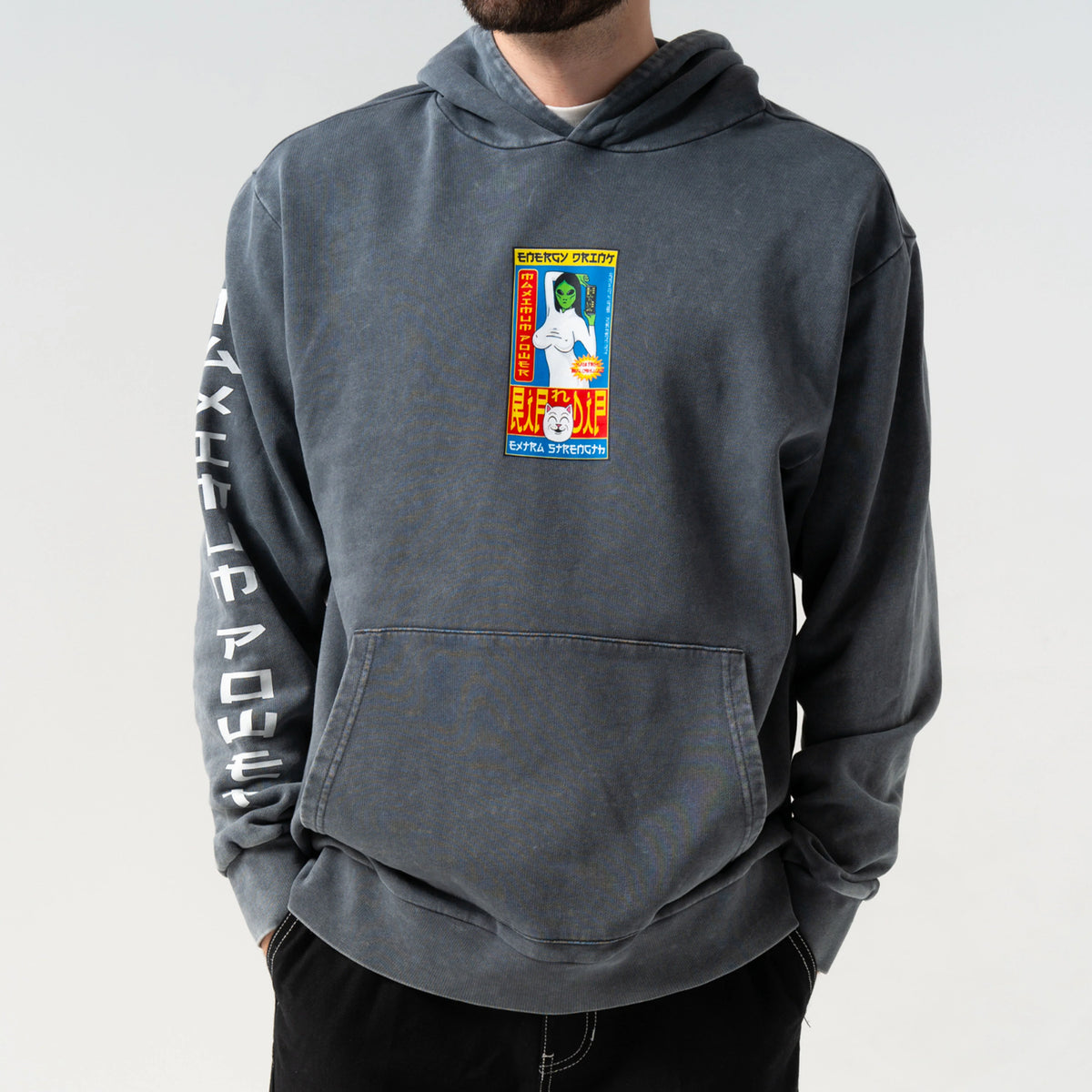 NERM´S CAN´S HOODIE ( CHARCOAL VINTAGE ) - RIPNDIP